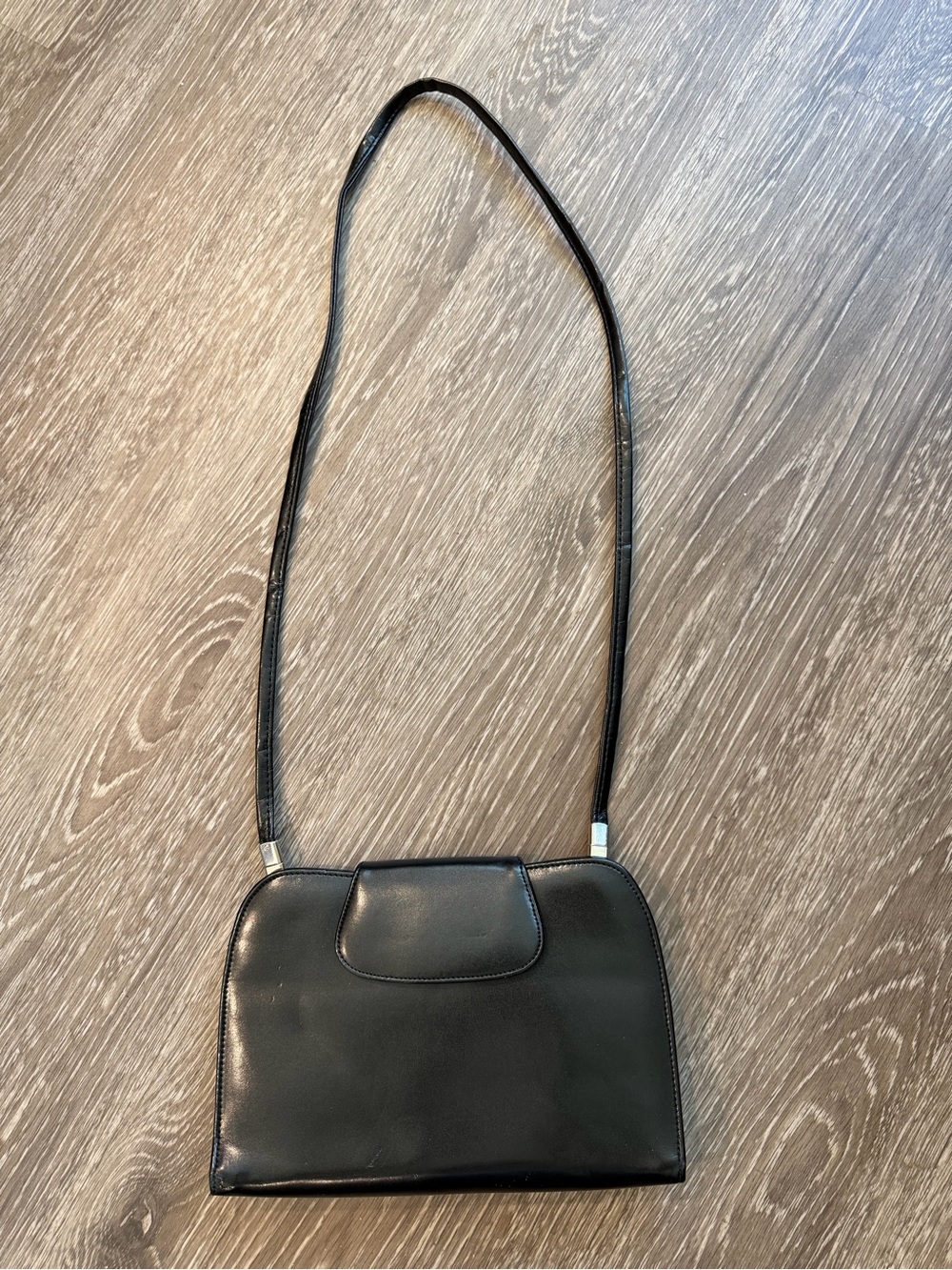 Vintage Made in Italy Black Leather Shoulder Bag
